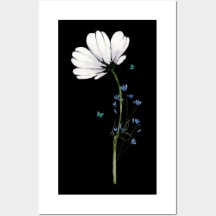 Elegant minimalist Flower design tshirt Posters and Art